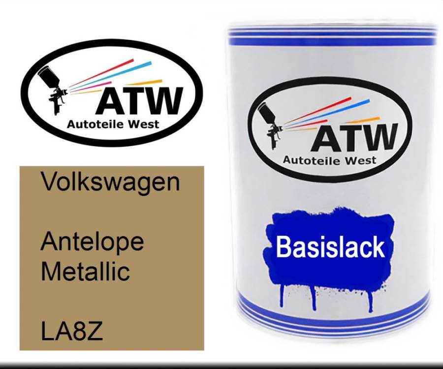 Volkswagen, Antelope Metallic, LA8Z: 500ml Lackdose, von ATW Autoteile West.